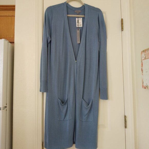 Joseph A Sweaters - BNWT DUSTER LIGHTWEIGHT CARDIGAN SWEATER STONEWASHED BLUE MEDIUM